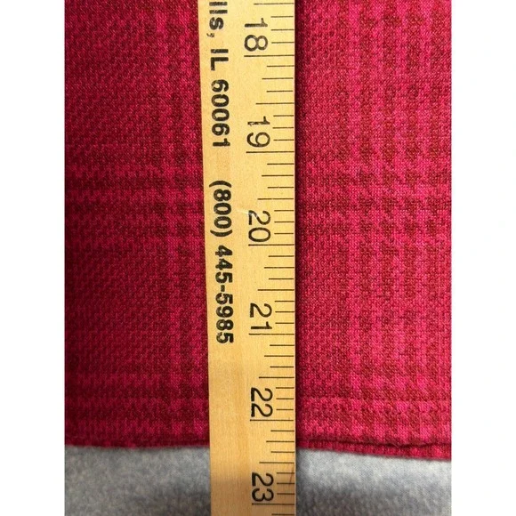 Mango Basics Red Glen Plaid Puff Sleeve Boat Neck Top Womens Size Small S - Picture 6 of 11